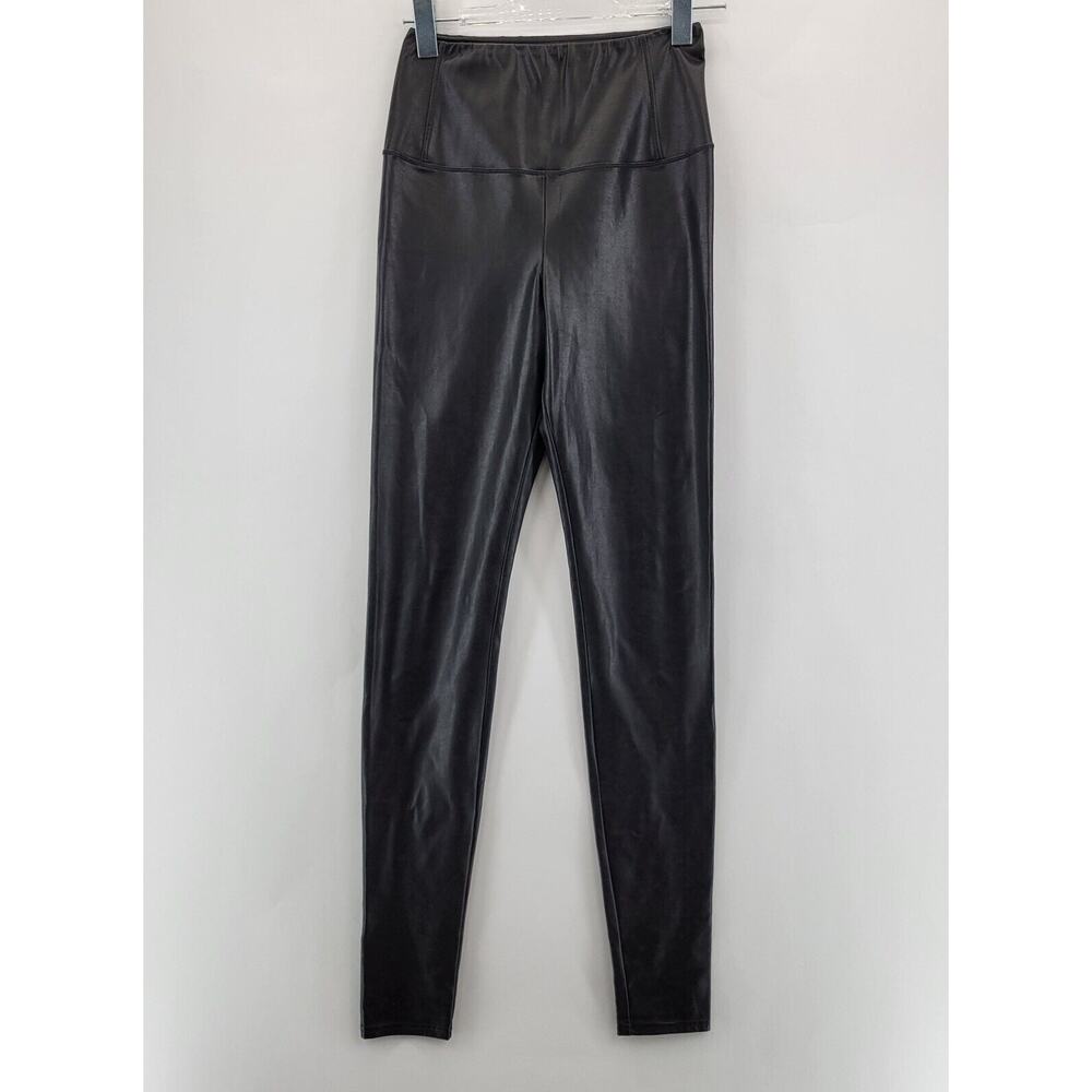 Aritzia Wilfred Free Black Vegan Leather Leggings‎ Small High Rise Full Length